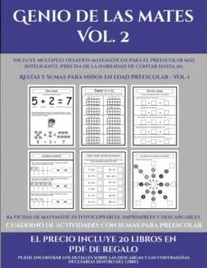 Cuaderno de actividades con sumas para preescolar genio de las mates vol 2 (Garcia Santiago)