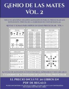 Cuaderno de actividades de mates para preescolar genio de las mates vol 2 (Garcia Santiago)